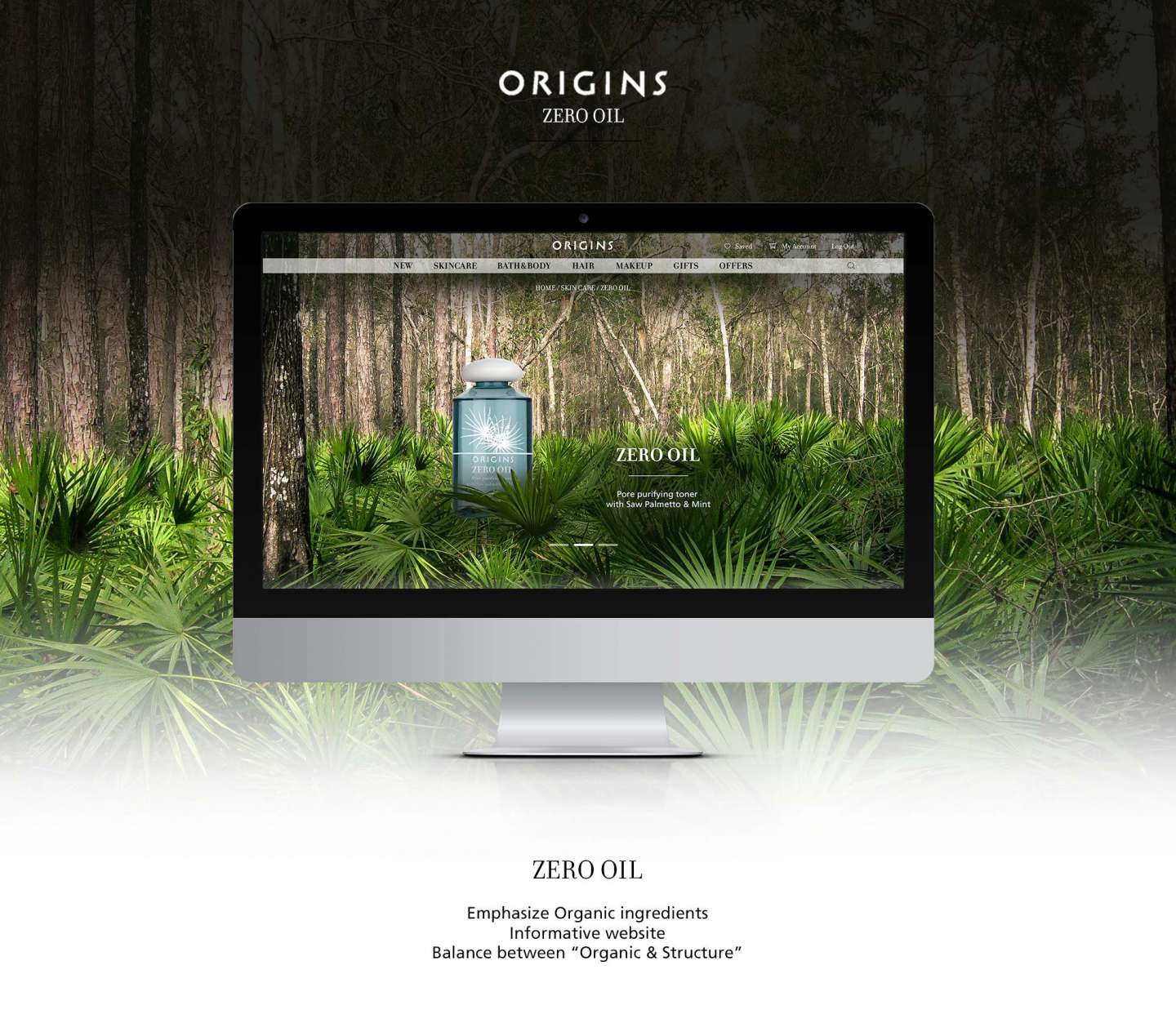 Origins Zero Oil Website redesign