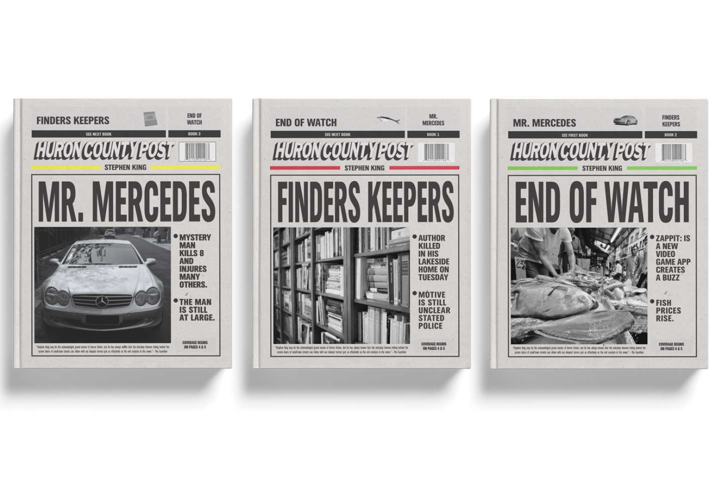 Mr. Mercedes book series covers.