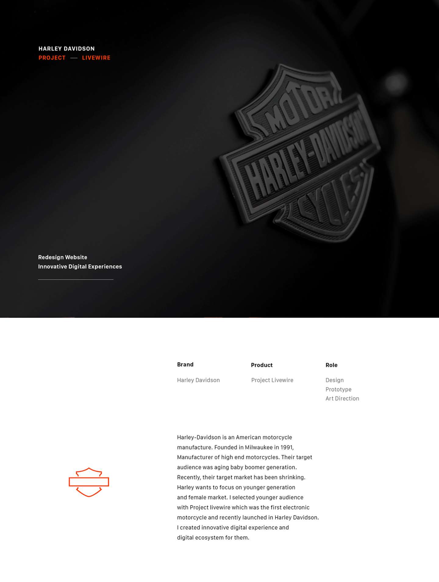 Harley Davidson - Project Livewire Website Redesign