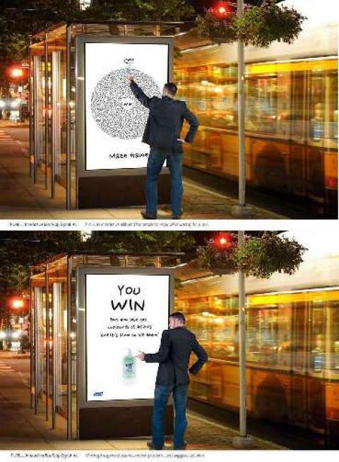 PURELL Interactive Bus Stop Digital Ad 1 of 4