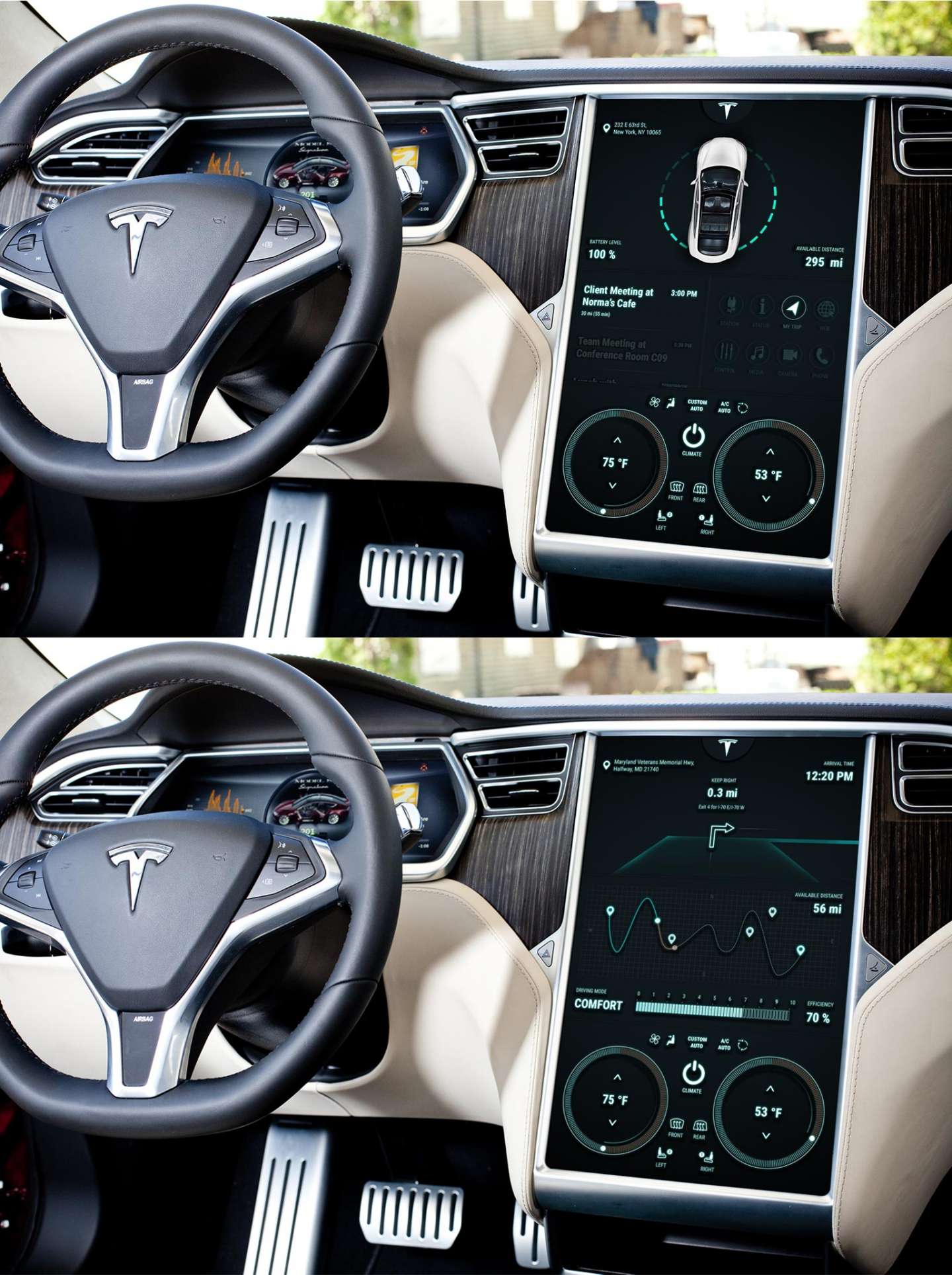 Tesla Motors Car Screen