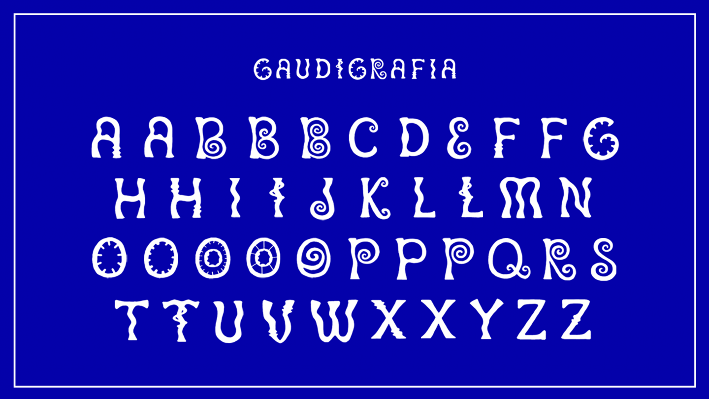 Gaudigrafia Display Typeface Design 
