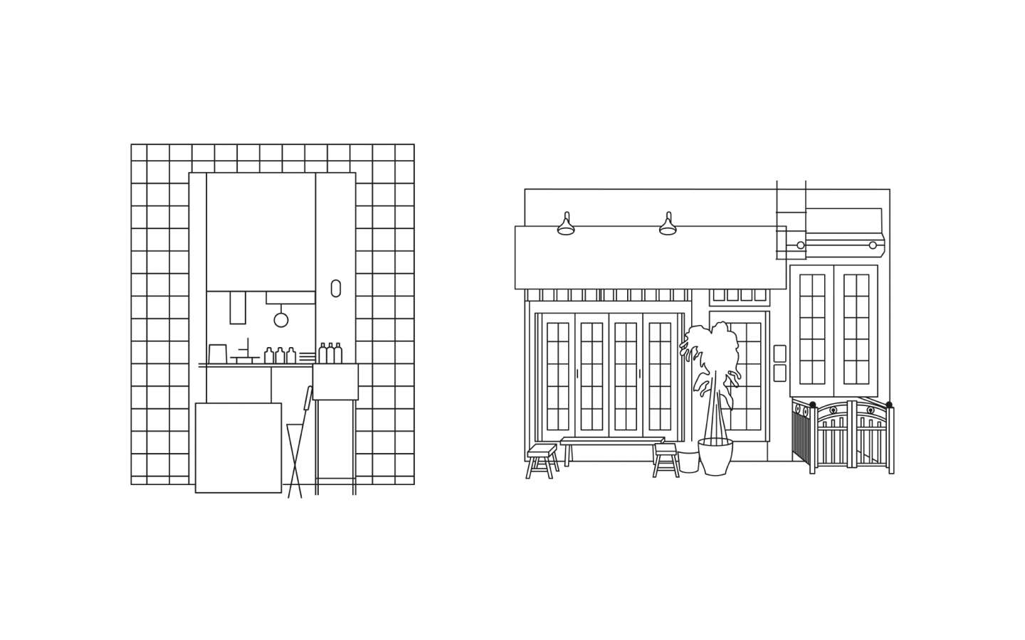 Coffee Shop Front Illustrations