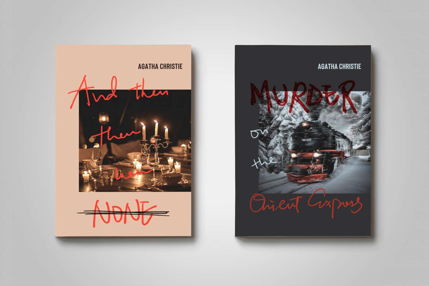 Handwritten Book Cover Series for Agatha Christie's Novels