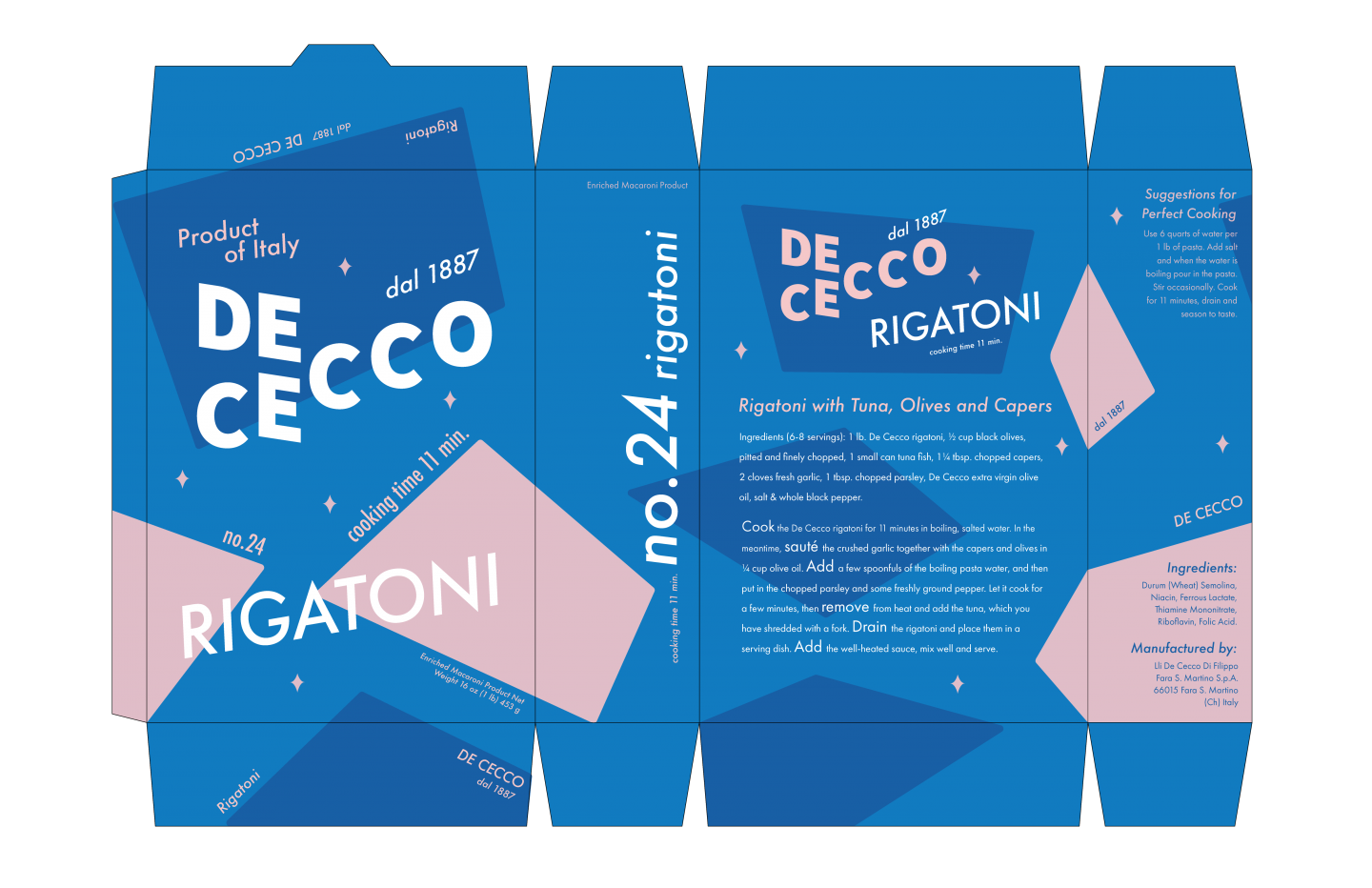 De Cecco Pasta Boxes By Angela Gong SVA Design