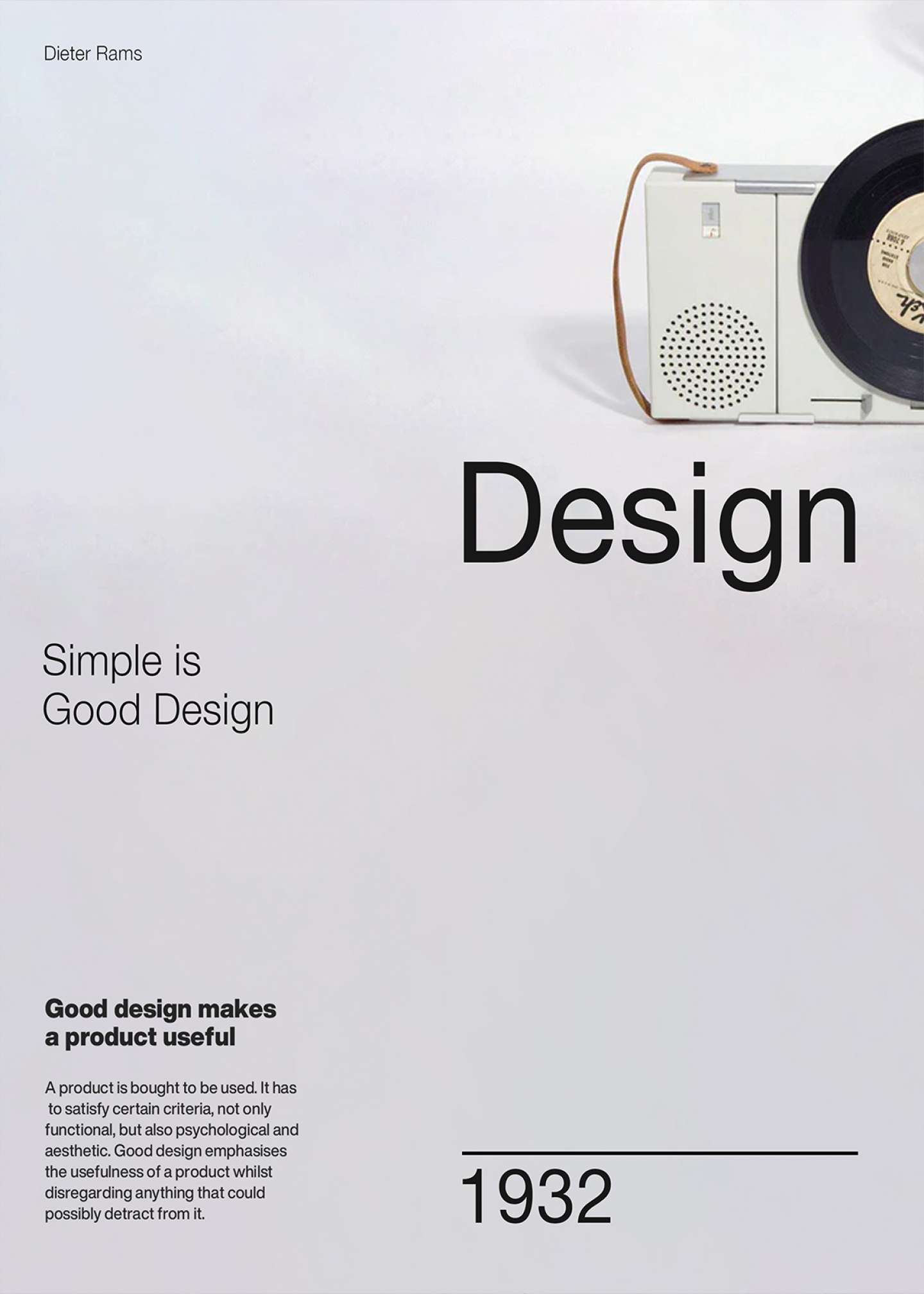 Dieter Rams's Ten Principles of good design poster