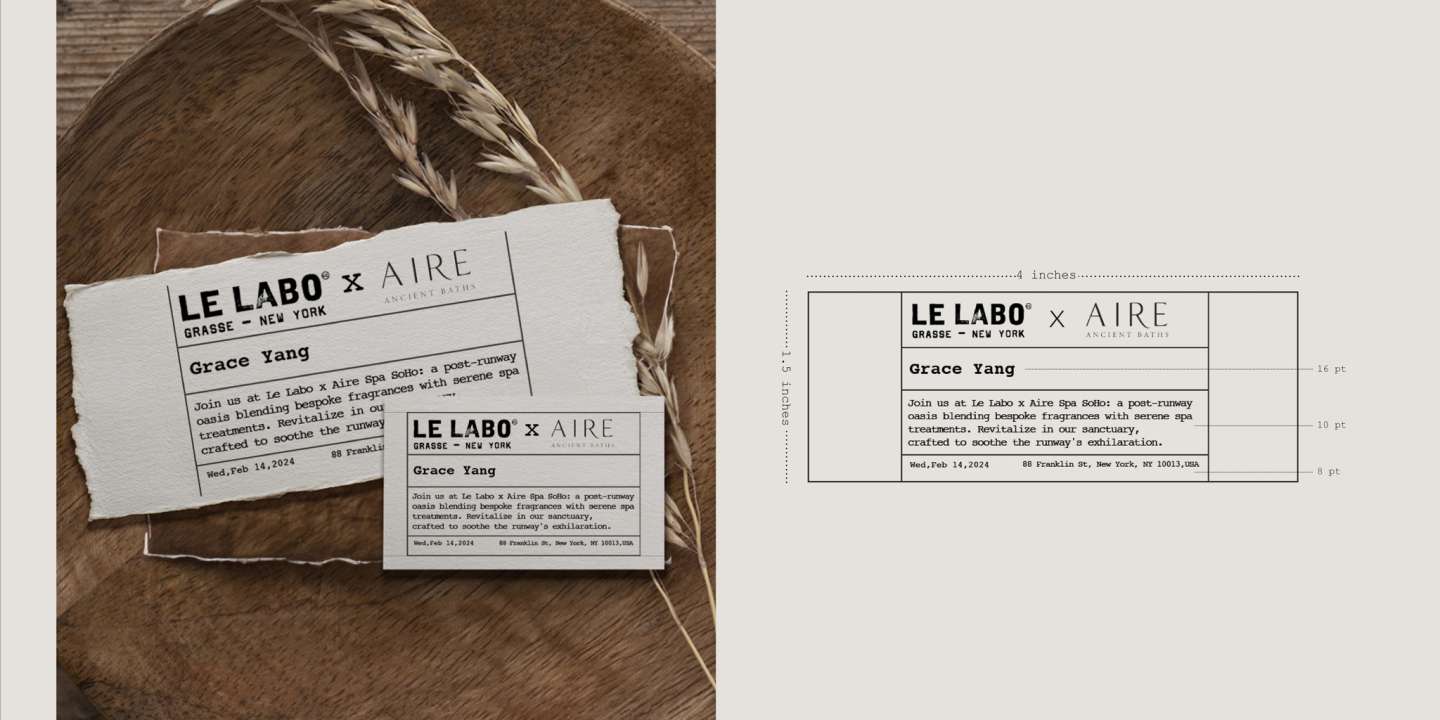 NYFW- Le Labo x Aire Experiential design