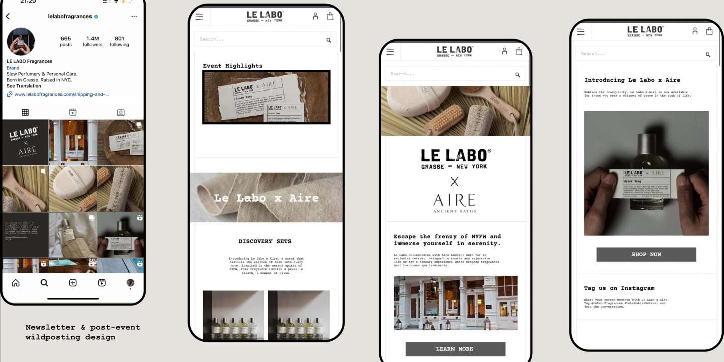 NYFW- Le Labo x Aire Experiential design