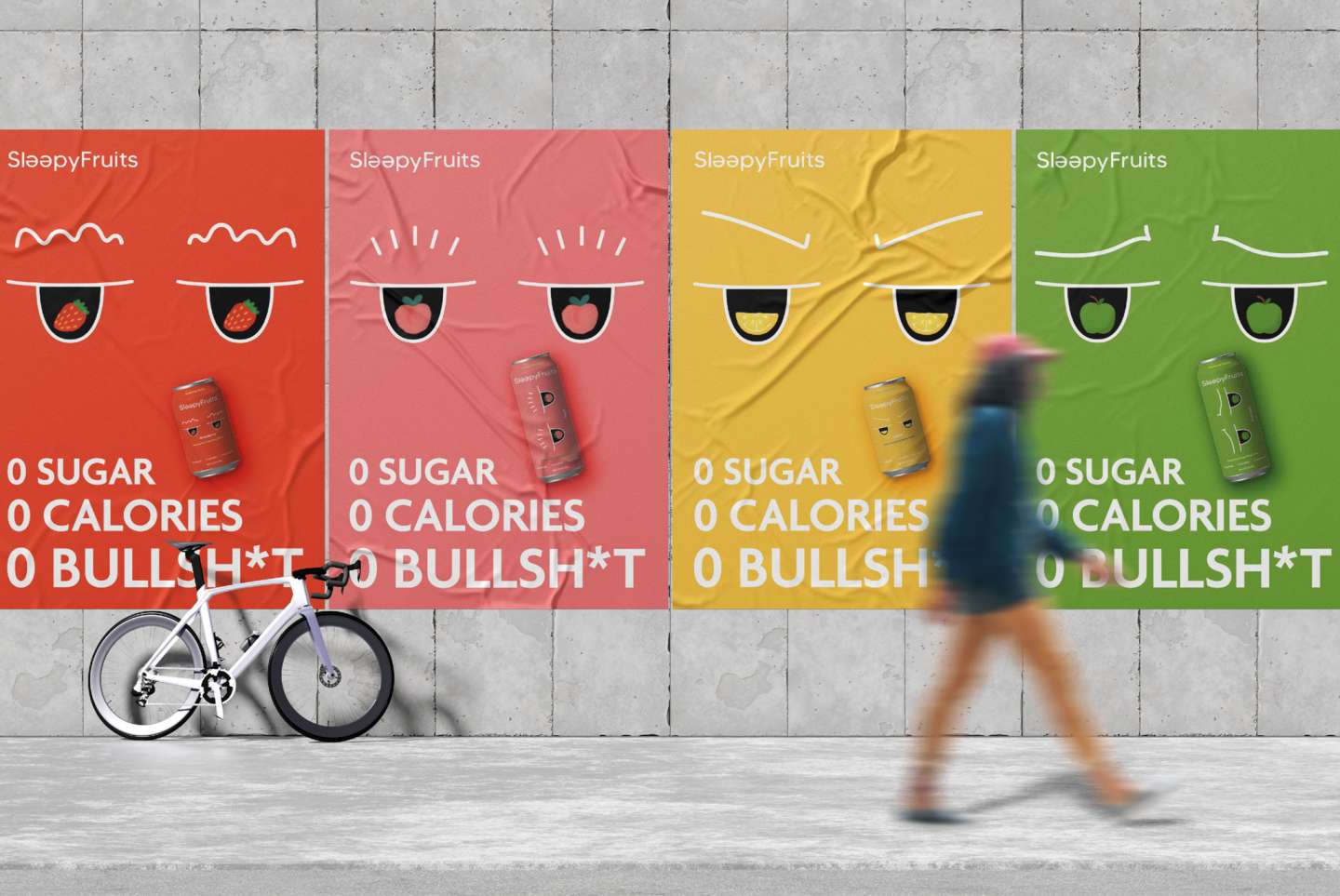 Sleepy Fruits - Sparkling Water Brand identity