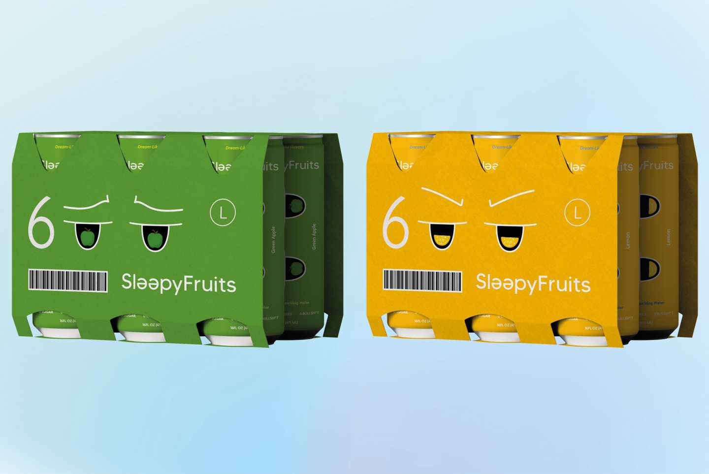 Sleepy Fruits - Sparkling Water Brand identity