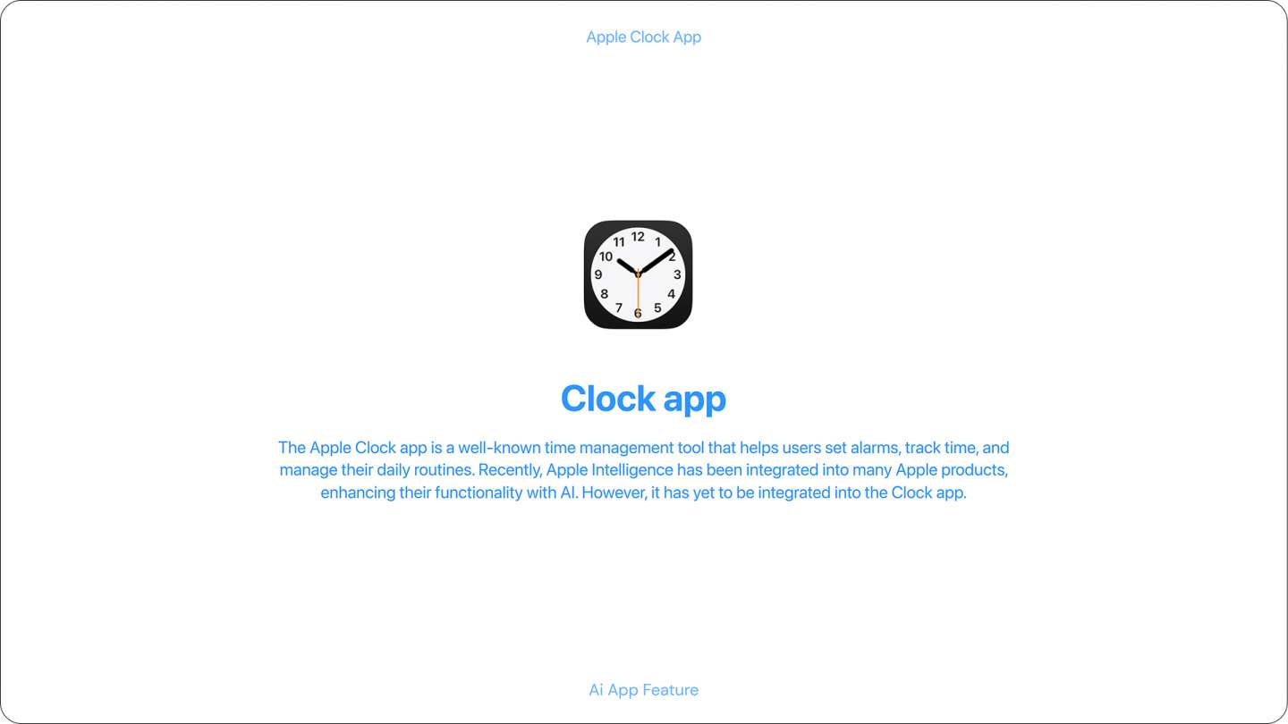 Clock with Apple Intelligence