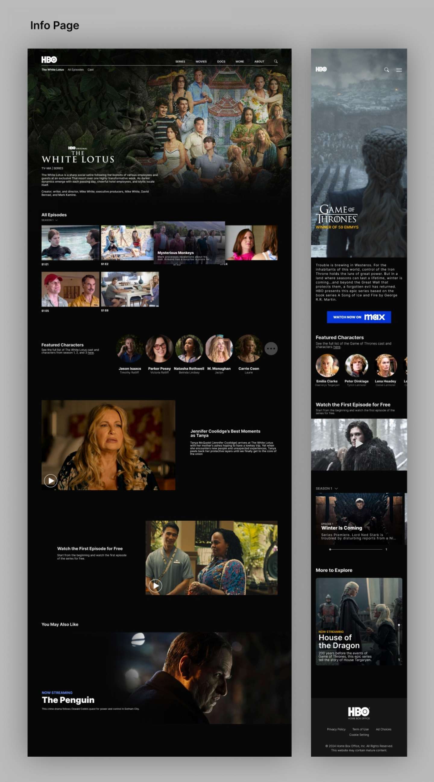 HBO website redesign