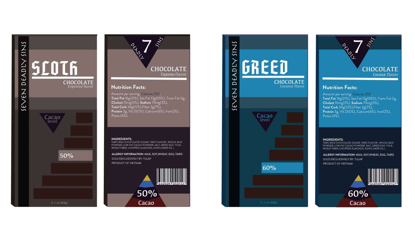 Seven Deadly Sins Chocolate Bar 