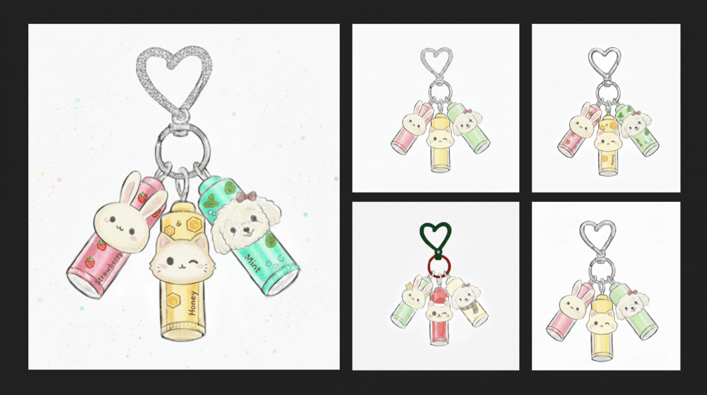 Sweet Paws Lip Blam Keychain