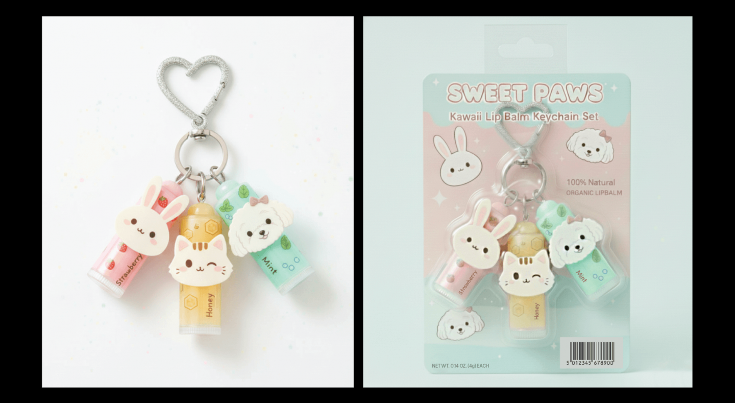 Sweet Paws Lip Blam Keychain