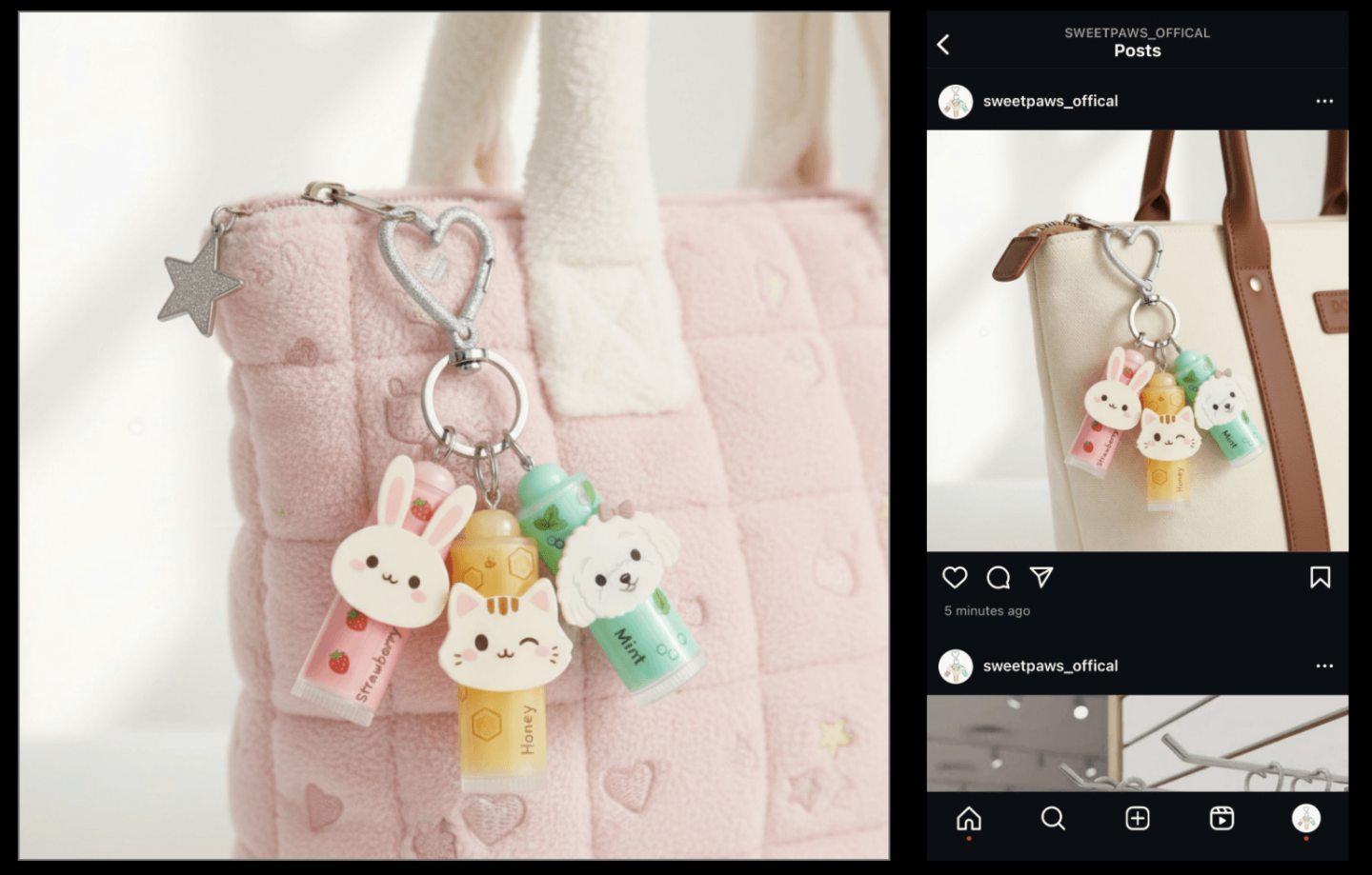 Sweet Paws Lip Blam Keychain