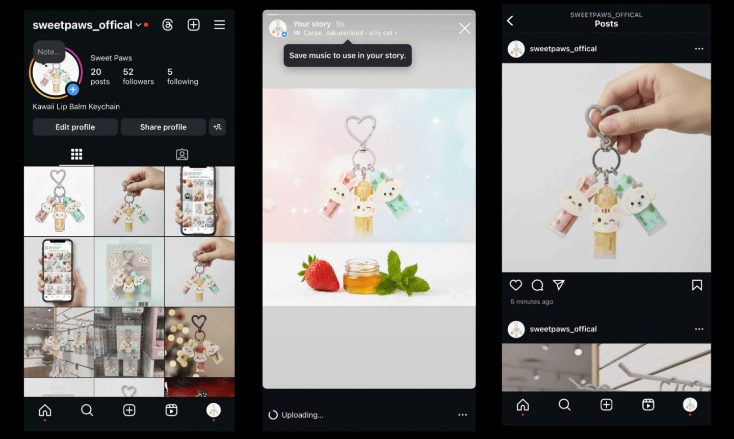 Sweet Paws Lip Blam Keychain