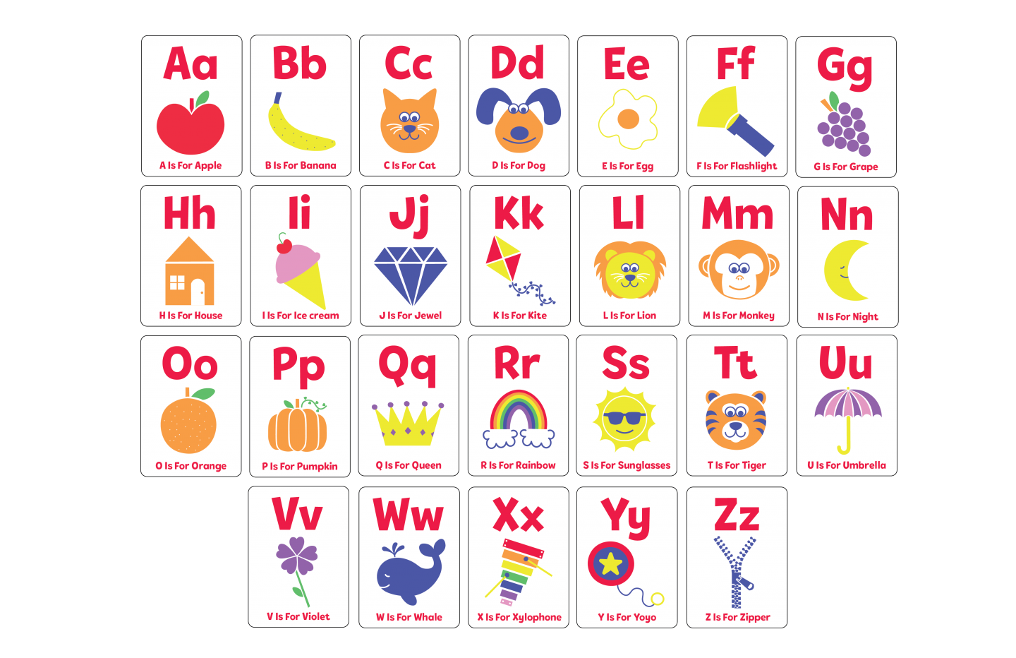 Learn The Alphabet Cards 