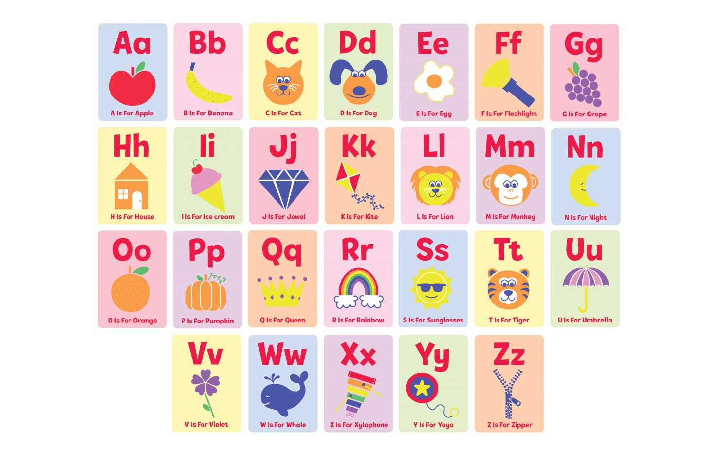 Learn The Alphabet Cards 