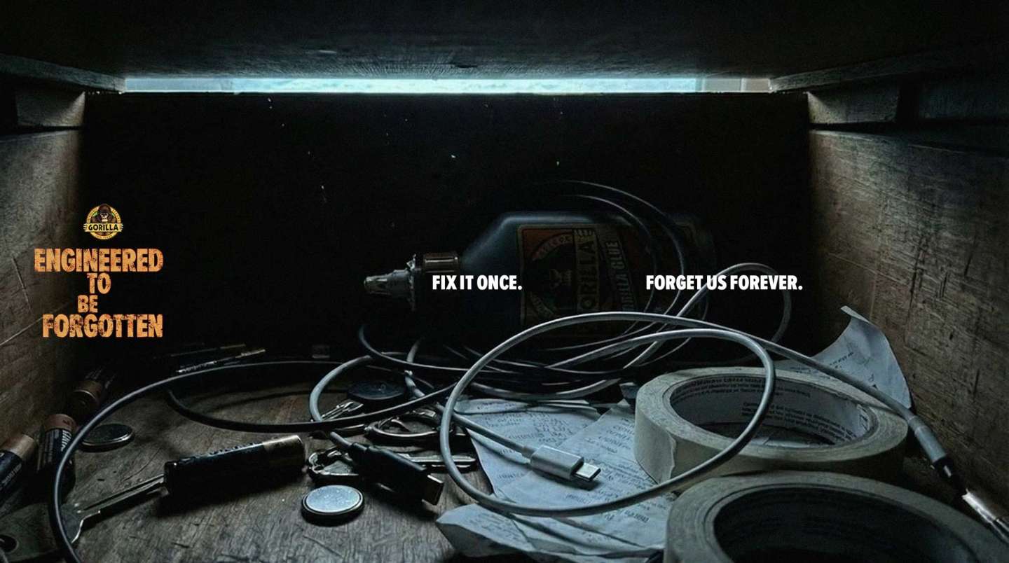 Gorilla Glue : Engineered to be forgotten.