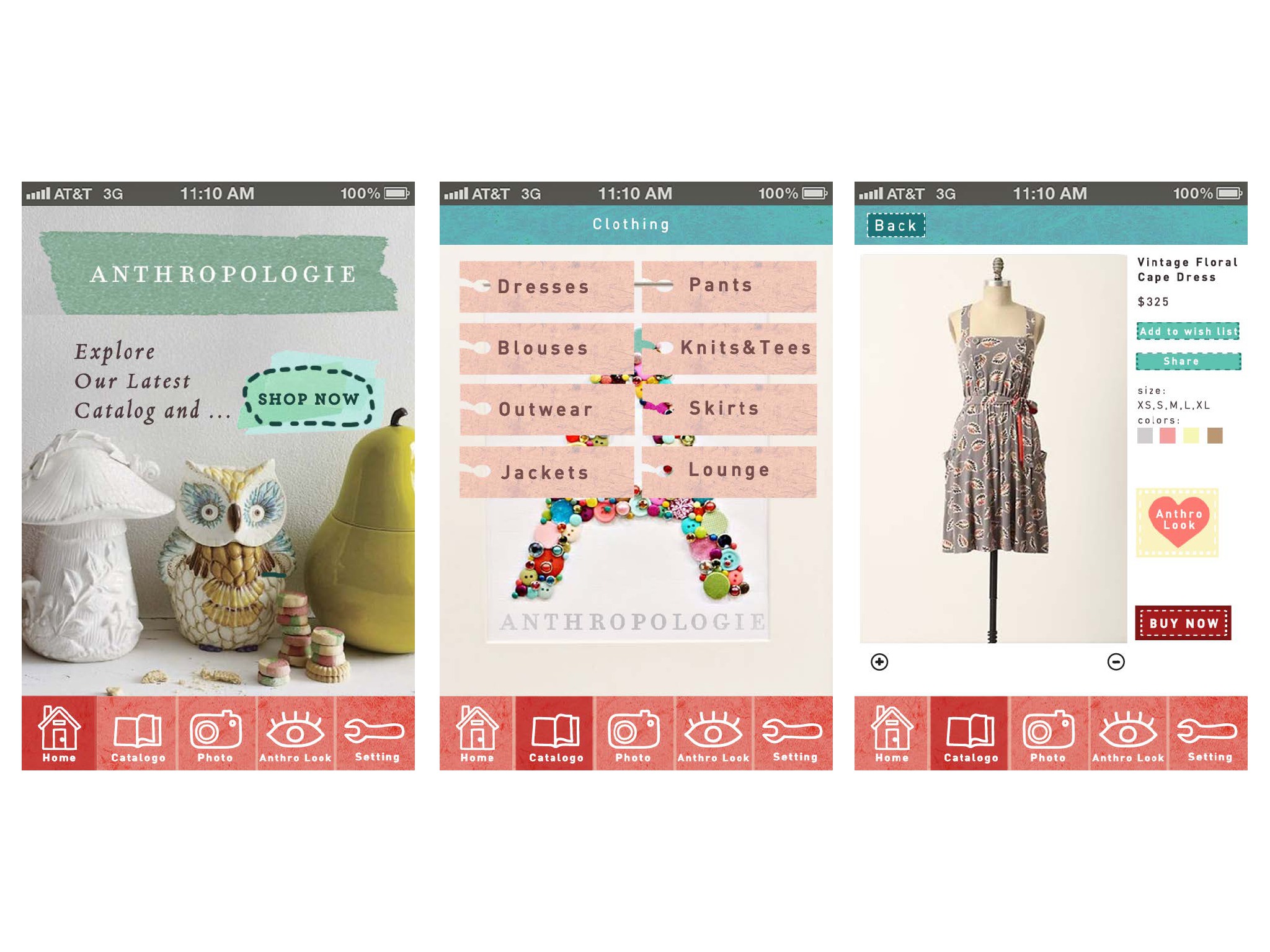Anthropologie App by Jessi Tsai SVA Design