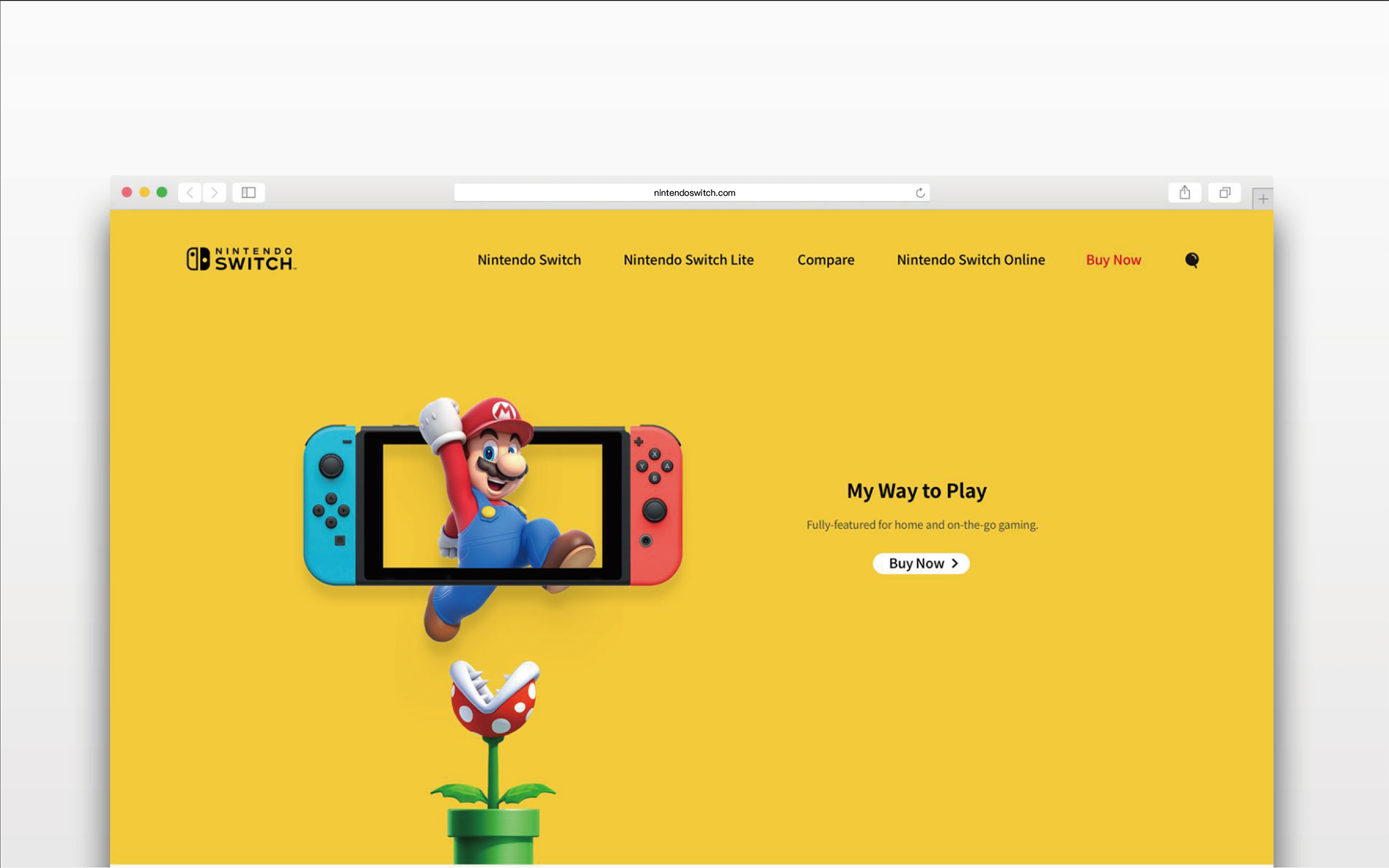 Nintendo Switch site Reskin by Peiyue Han SVA Design